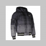 Everlast zimná bunda šedé káro s kapucou a zipsovými vreckami po bokoch s nápisom na rukáve, materiál 100%polyester